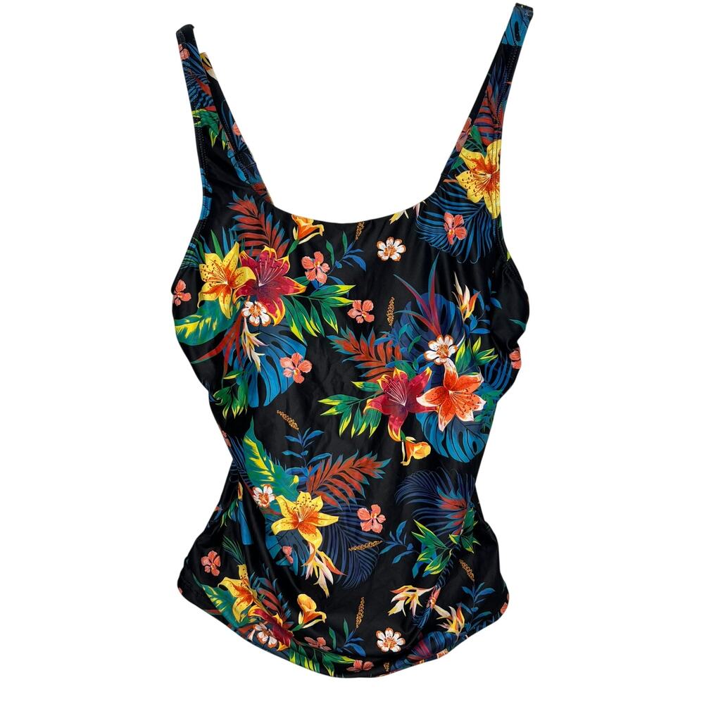 Women's Aqua Eve Tropical Swim Top Size Large NWT